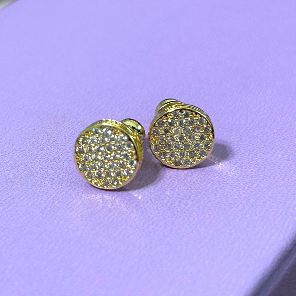 NEW Round Diamond cluster Stud earrings 
Gold|White Diamondetts